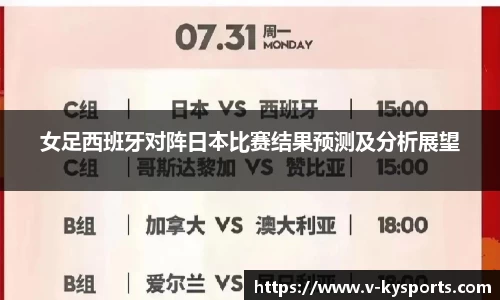 女足西班牙对阵日本比赛结果预测及分析展望