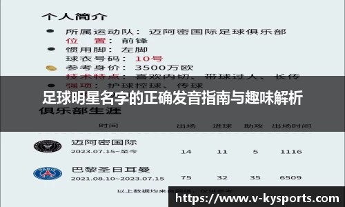足球明星名字的正确发音指南与趣味解析